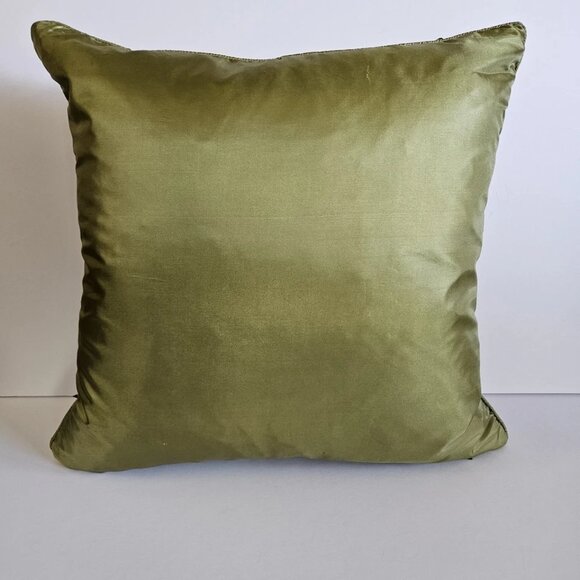 Textured Woven Olive Green Throw Pillow – 18x18 Decorative Accent - Picture 4 of 8